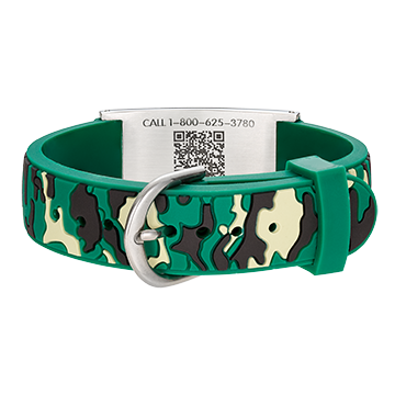 QR Code Child Titanium Medical ID Bracelet Green Camo, Green Camo, large image number 2